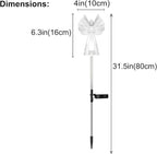Solar Angel Lights Outdoor Decor - 2 Pack Decorative Color Changing Waterproof LED Angel Stake Lights for Cemetery Grave Garden Patio Yard Art Lawn Decoration, Grave Markers, Memorial Gifts