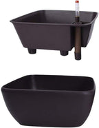Vencer 10.8 Inch Plastic Square Self Watering Planter,Water Indicator,Modern Decorative Planter Pot for All House Plants Flowers,Herbs,Vegetables,Tropical,Coffee,VF-049C