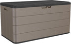 100 Gallon Plus Resin Deck Box, Waterproof Outdoor Storage Box by Unknown