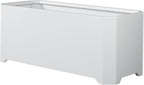 Steel Planter Box-32"x15"x15"-Rectangular Planters for Outdoor Plants, White Matel Planter Box Raised Support Feet for Patio, Deck, Garden, Yard, Drain Holes, Easy Assembly