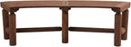 FORTUNO Outdoor Wooden Curved Backless Porch Bench Rustic Style Cedar/Fir Wood Log Fire Pit Bench for Patio Garden Deck and Backyard, 40"-54.7" W×13" D×16.5" H, Mocha