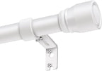 1” Diameter Curtain Rods Itself is 30 to 144 inch 2 Pack Fit 30-142 inch, 66 to 120 inch Window with Heavy Duty Adjustable Rod Matte White Splicing Metal Extra Long Curtain Rod for Windows