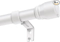 1” Diameter Curtain Rods Itself is 30 to 144 inch 1 Pack Fit 30-142 inch, 66 to 120 inch Window with Heavy Duty Adjustable Rod Matte White Splicing Metal Extra Long Curtain Rod for Windows