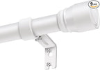1” Diameter Curtain Rods Itself is 30 to 144 inch 1 Pack Fit 30-142 inch, 66 to 120 inch Window with Heavy Duty Adjustable Rod Matte White Splicing Metal Extra Long Curtain Rod for Windows