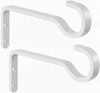 6 Inch 2 Pack Heavy Duty Outdoor Plant Hangers for Hanging Baskets, Iron Hanging Plant Brackets, Metal Plant Wall Hooks for Lantern, Bird Feeder, Windchime, White