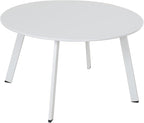 Grand patio 28-inch Outdoor Steel Coffee Table, Round Patio Side Table, Great for Backyard Patio Deck, White