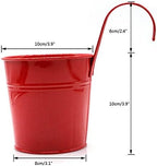 KINGLAKE Flower Pots,10 Pcs Metal Iron Hanging Flower Plant Pots Balcony Garden Plant Planter Baskets Fence Bucket Pot 4'' Flower Holders with Detachable Hook