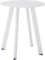 Outdoor Patio Coffee Table Set of 2, Weather Resistant End Table, Round Nesting Tables for Living Room Balcony Office, White