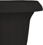 Southern Patio Large 14 Inch Outdoor Garden Lightweight Utopian Urn Planter with UV-Coated Finish for Entryways, Walkways, and More, Black (2 Pack)