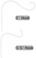 4 Inch Cast Iron Plant Hook – White Wall Mounted Plant Hanger Bracket for Hanging Baskets, Lanterns or Wind Chimes – Heavy-Duty Hook with Screws Included