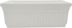 The HC Companies Venetian Window Planter Box w/Drain Plug - Long Planter Box for Windowsills, Balconies & More - Plastic Large Rectangular Outdoor Planters for Herbs & Flowers (24" White, Pack of 1)