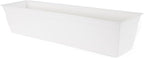 The HC Companies Indoor Outdoor 30 Inch Eclipse Series Window Flower Garden Ornamental Planter Box with Removable Attached Saucer, White (2 Pack)