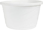 The HC Companies Euro Hanging Basket Planter Decorative 12-Inch Large Plastic Hanging Basket w/Swirl Design for Outdoor Plants, White
