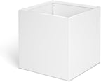 White Steel Planter Square Outdoor Planters Galvanized Steel Planter Box Indoor 32 Inch Metal Large Planters Cube Heavy Duty Flower Pot Modern Commercial Residential for Trees Patio Yard Garden