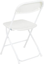 Flash Furniture Hercules Series Plastic Folding Chair - White - 650LB Weight Capacity Comfortable Event Chair - Lightweight Folding Chair
