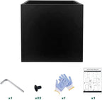 Galvanized Steel Planter Box Black Metal Planter Large Square 32Inch Indoor Outdoor Planters Cube Steel Heavy Duty Flower Pot Powder Coating Modern Commercial Residential for Patio, Yard, Garden