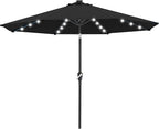 ABCCANOPY 10FT Durable Solar Led Patio Umbrellas with 32LED Lights (Jet Black)