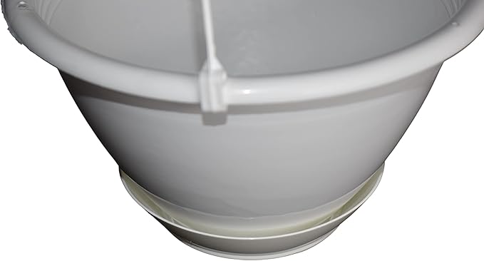 8" White Plastic Hanging Basket with Saucer by Koba (25)