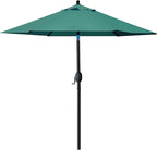 Sunnyglade 7.5' Patio Umbrella Outdoor Table Market Umbrella with Push Button Tilt/Crank, 6 Ribs (Dark Green)