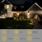 JESLED Outdoor Landscape Lights, 6W LED In Ground Well Lights, 12V 24V 3000K Warm White, IP67 Waterproof Low Voltage Landscaping Spotlight for Driveway Deck Step Yard Fence Garden Pathway (12 Pack)