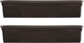 Southern Patio 36 Inch Rectangular Indoor Outdoor Medallion Hanging Windowsill Garden Box Planter, Black (2 Pack)