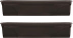 Southern Patio 36 Inch Rectangular Indoor Outdoor Medallion Hanging Windowsill Garden Box Planter, Black (2 Pack)