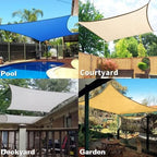 KANAGAWA 8'X9' Sand Custom Size Sun Shade Sail Rectangle UV Block Canopy Cover for Patio Backyard Lawn Garden Outdoor (Customized Available)