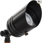VOLT 20-Pack 12V Fat Boy Brass Outdoor Spotlights (Black) for Low Voltage Landscape Lighting of Yard, Lawn, Garden, Patio, Trees & House