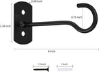 16Pcs 6in Plant Hooks,Ceiling Hooks for Hanging Plants,Decoration Wall Hook Black