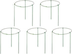 Hanobo 5 Pack Garden Plant Support Rings for Potted Plant, 6" Wide x 11" High, 3 Legs