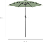 Best Choice Products 7.5ft Heavy-Duty Round Outdoor Market Table Patio Umbrella w/Steel Pole, Push Button Tilt, Easy Crank Lift - Sage Green