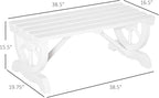 Outsunny 2-Person Wooden Garden Bench, Outdoor Wagon Wheel Porch Bench for Backyard Garden, Support 550 LBS, Rustic Country Style Patio Furniture, White