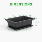 Bonsai Training Pots 9 Inch Black Plastic with Drainage Trays