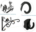 Heavy Duty Outdoor Hanging Plants Brackets, Plant Hangers with Wall Mounted Solid Steel Indoor Hooks, Basket Lantern/Light/Bird Feeder, Pack of 2 Garden Gifts Black (8 inch Black)