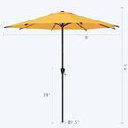 Abba Patio 9FT Lyon Outdoor Patio Umbrella Outdoor Table Umbrella with Crank Market Umbrella 8 Sturdy Ribs UV Protection Waterproof and Push Button Tilt for Garden Deck Backyard Pool,Yellow