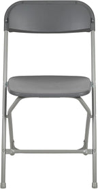Flash Furniture Hercules Series Plastic Folding Chair - Grey - 2 Pack 650LB Weight Capacity Comfortable Event Chair-Lightweight Folding Chair