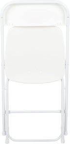 Flash Furniture Hercules Set of 10 Indoor/Outdoor Heavy-Duty Plastic Folding Chairs, Foldable Commercial Stacking Chairs with 650-lb. Static Weight Capacity, White