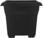 Southern Patio 36 Inch Rectangular Indoor Outdoor Medallion Hanging Windowsill Garden Box Planter, Black (2 Pack)