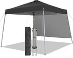 Canopy Tent, 10X10 FT Pop Up Canopy Outdoor Tent Slant Legs with Carrying Bag, Portable Gazebo Shelter - 8X8 FT Canopy Cover (Black with 1 Sidewall)