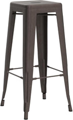 FDW Metal Bar Stools Set of 4 Counter Height Bar Stools 24 Inches Industrial Bar Chairs Patio Stool Stackable Backless Stool Indoor Outdoor Metal Kitchen Stools Bar Chairs (Bronze, 30")