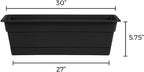 Bloem Dura Cotta Window Box Planter: 30" - Black - Large Box with Tray, Weatherproof Resin Box, Removable Tray for Indoor & Outdoor Use, Gardening, 4 Gallon Capacity