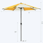 Abba Patio 9FT Lyon Outdoor Patio Umbrella Outdoor Table Umbrella with Crank Market Umbrella 8 Sturdy Ribs UV Protection Waterproof and Push Button Tilt for Garden Deck Backyard Pool,Yellow & Cream