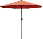 Sunnyglade 9' Patio Umbrella Outdoor Table Umbrella with 8 Sturdy Ribs (Orange)