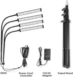 GHodec Grow Light with Stand, 200W 6000K Full Spectrum Gooseneck Floor Plant Light for Indoor Plants Growing,5 Dimmable Levels & Auto On/Off Timer, Tripod Stand Adjustable 15-48 in
