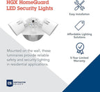 Lithonia Lighting HomeGuard 2-Light LED Outdoor Flood Lights, Motion Sensor Outdoor Lights with Dusk to Dawn, Adjustable Lumens and Color, Round Heads, White (HGX LED 2RH ALO SWW2 120 PIR WH M2)