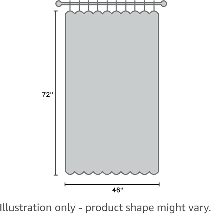 Greyish White Room Darkening 72 inch Curtain – W46 x L72, 1 Panel