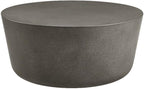 Modway Brion 34 Inch Round Concrete Coffee Table – Indoor/Outdoor Tapered Cylinder Coffee Table – Low Center Table for Living Room or Patio in Gray