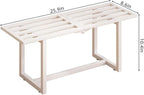 Modern Outdoor Plant Stand for Indoor Corner, Foldable Metal Plant Display Shelf for Multiple Pots,Mid Century Slatted Bench for Garden, Patio Load Bearing 330 lbs 26" L x 10.4" H x 8.6" W 2 Pack White