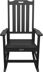 Oversized Rocking Chair Set of 4, Outdoor Rocking Chair for Adults, All Weather Resistant Porch Rocker for Lawn Garden, Black