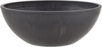 PSW Pot Collection M20DCB 8-inch Plastic/Stone/Wood Composite Low Bowl Planter – No Drainage Hole (Drillable), Shallow Indoor/Outer Pot for Succulents, Bonsai, Fairy Gardens, Herbs, Dark Charcoal